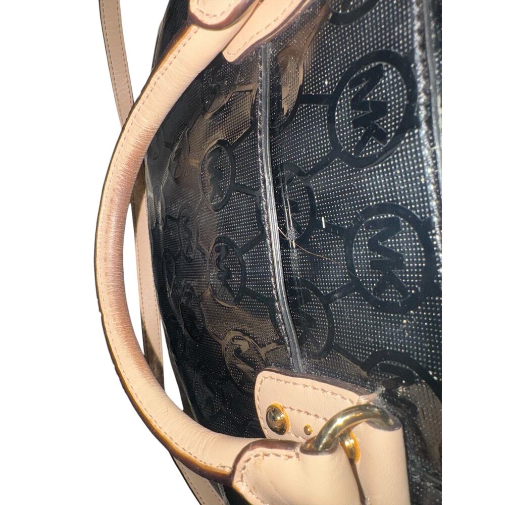 Michael Kors Jet Set Black Patent Leather Logo Satchel Crossbody Bag – Designer - Picture 12 of 13